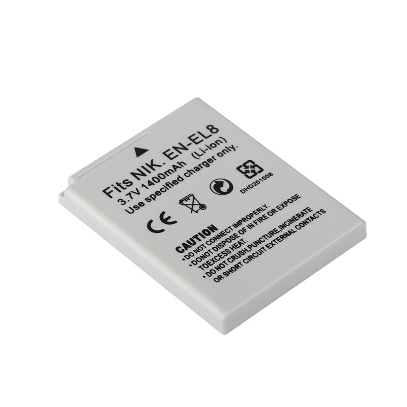 Dinto 1400mAh EN-EL8 ENEL8 EN EL8 Rechargeable Digital Camera Battery Pack for Nikon Coolpix P1 P2 S1 S2 S3 S5 S6 S7 S7C S8 S9