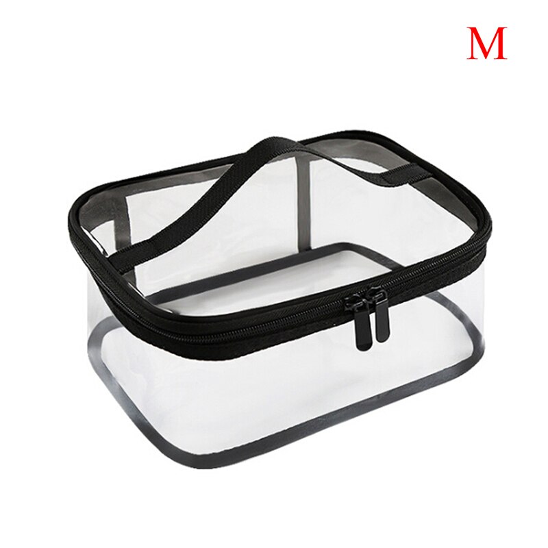 1PCS Travel Cosmetic Makeup Toiletry Wash Bag Pouch Clear Transparent PVC Zipper Bag: M