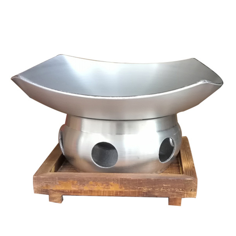 Small heating pot Alcohol stove suit pot Cooking pot Self service pot 9-inch thickened aluminum alloy Uncoated dry pot