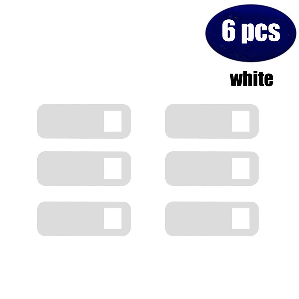 Universal Slim Plastic WebCam Cover Slide Camera Privacy Security Protect Sticker Mobile Phone Accessory for Phone iPad Tablet: white-6pcs
