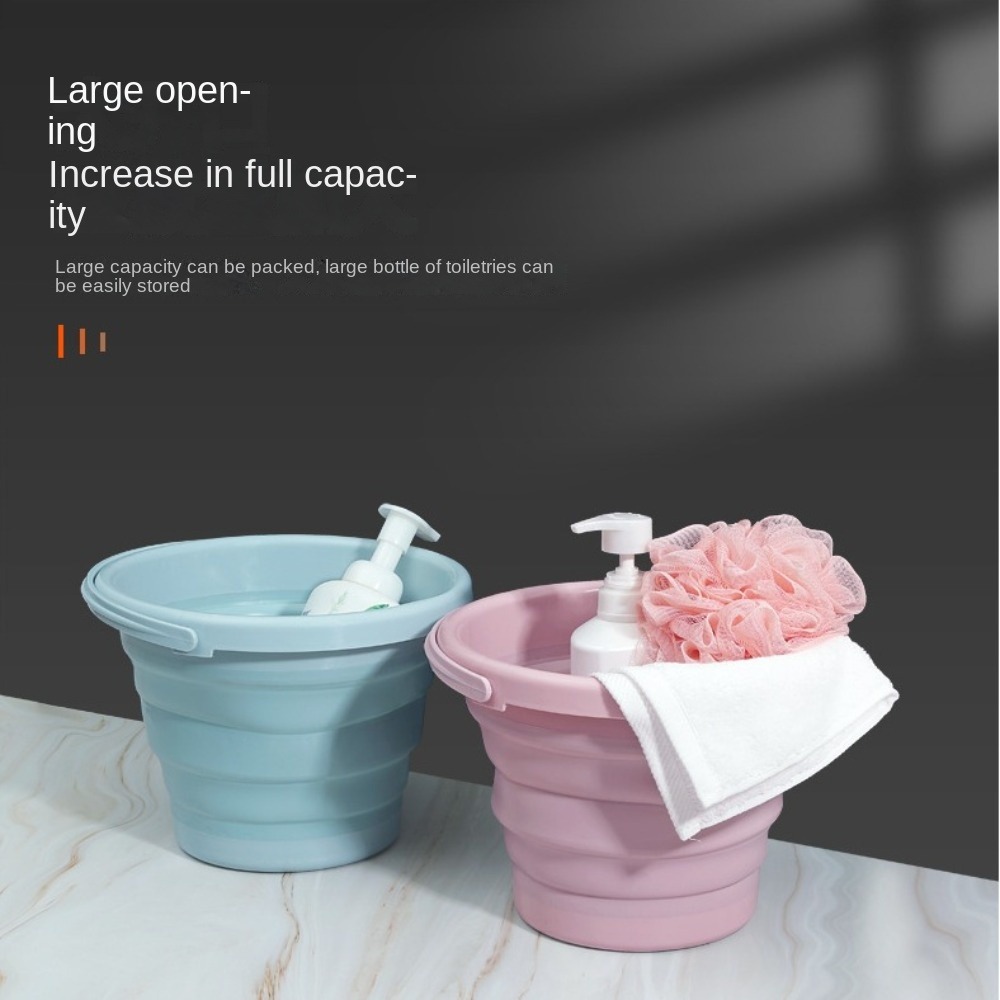 5/10L Portable Folding Bucket Water Storage Lightweight Thickened Silicone Bucket Multifunctional Save Space Kitchen Camp Bucket
