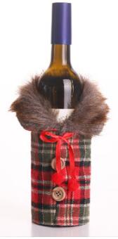 1pc linned vinflaske låg champagne taske jule restaurant indretning glædelig jul rødvin flaske støv låg  qa 248: Rød