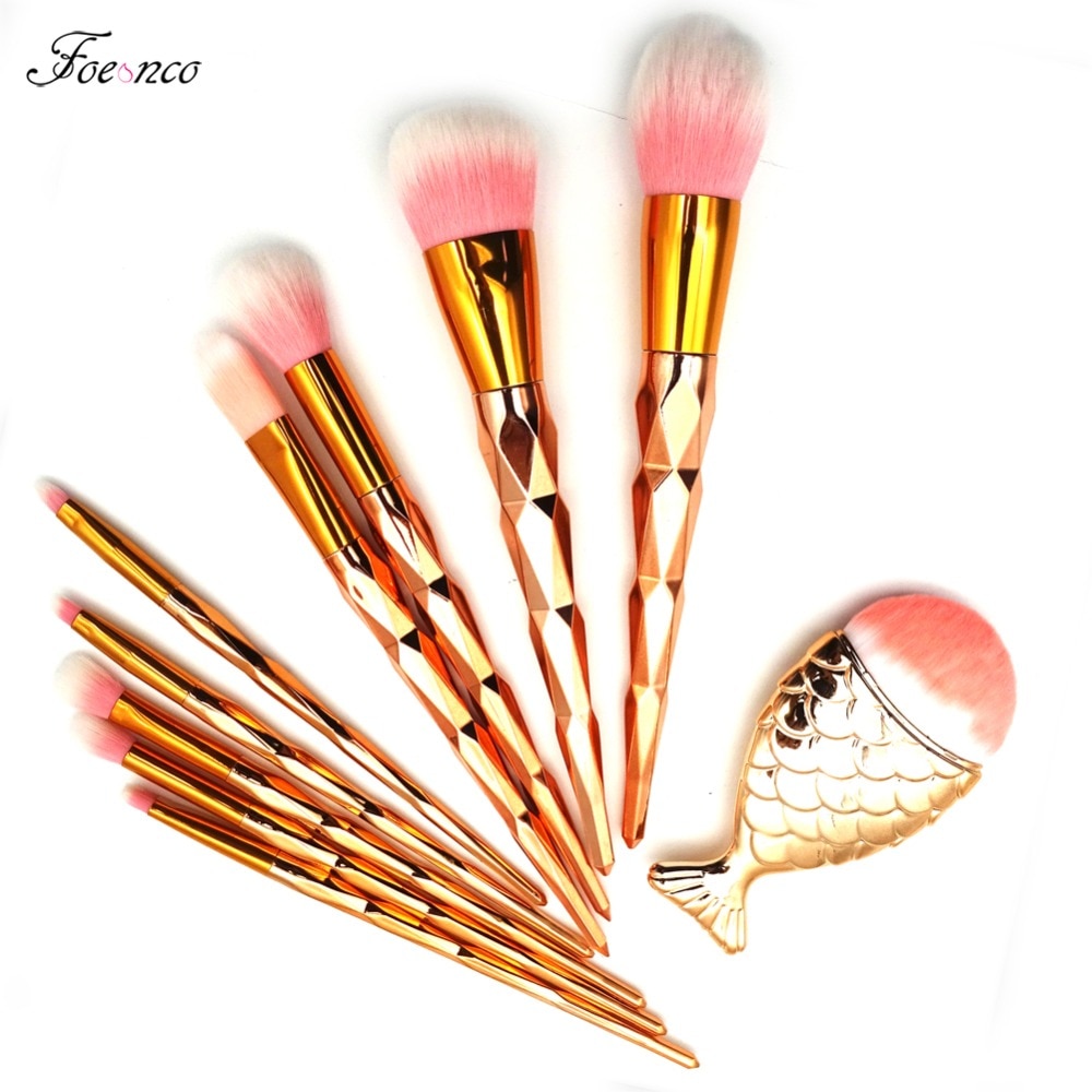 1 stk diamant sminkebørster sett pudderfoundation øyenskygge blush blending kosmetikk skjønnhetssminke børsteverktøysett