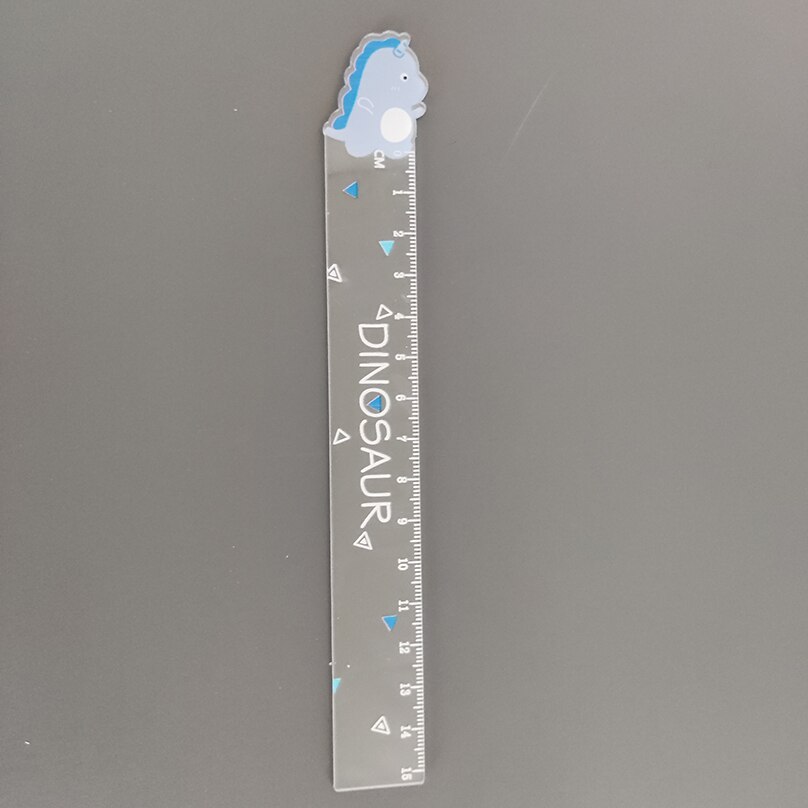 Règle de Dinosaure Kawaii Transparente et Mignonne de 15cm, Outil de Dessin à Faire Soi-Même, Fournitures Scolaires pour Étudiant: WHITE