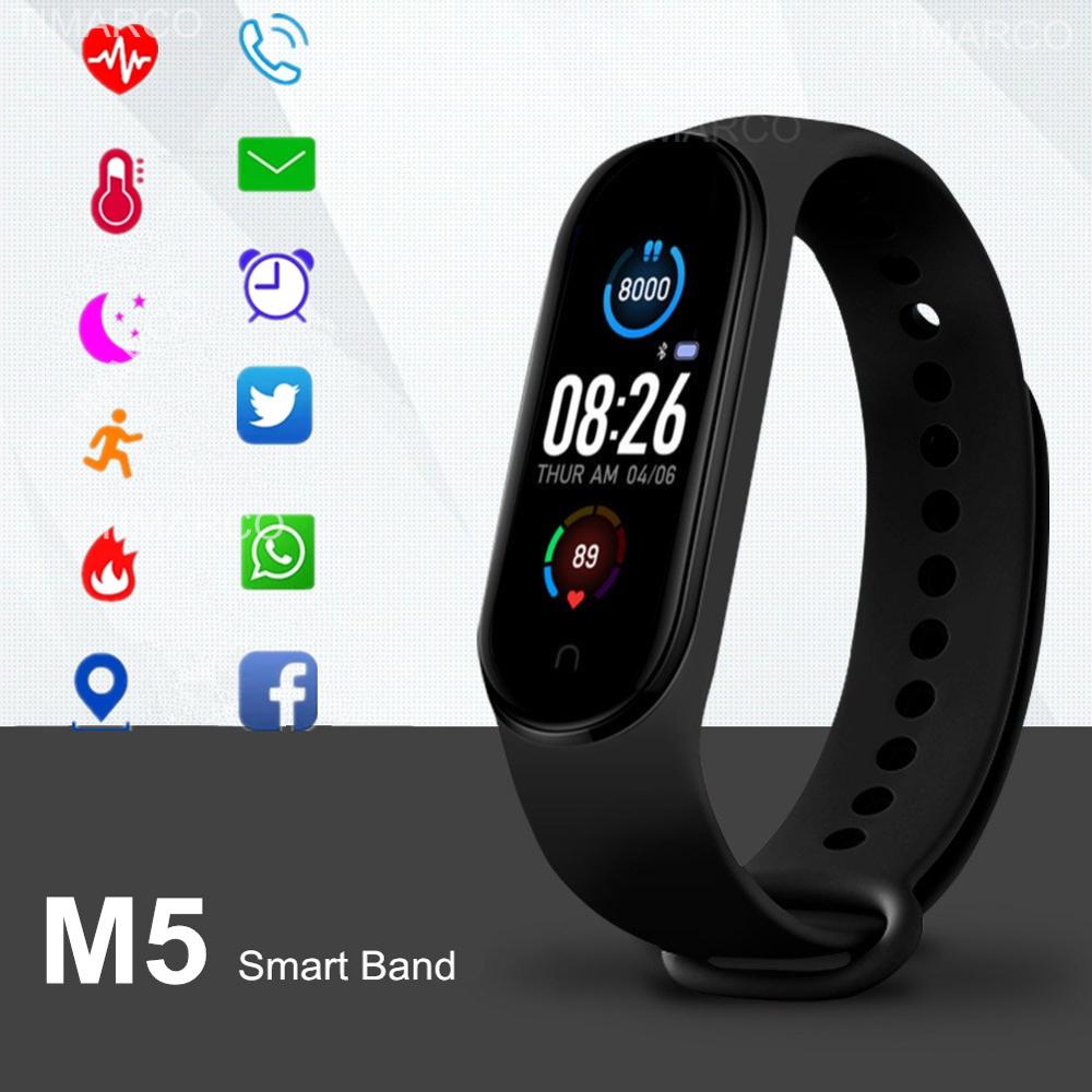 M5 smarte ure bluetooth armbånd sportsur fitness tracker skridttæller pulsmåler smartband armbånd til android ios