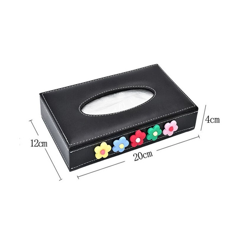 Car Tissue Box Towel Sets Car Dashboard Tissue Box Holder Auto Interior Storage Decoration with Daisy Car Accessories