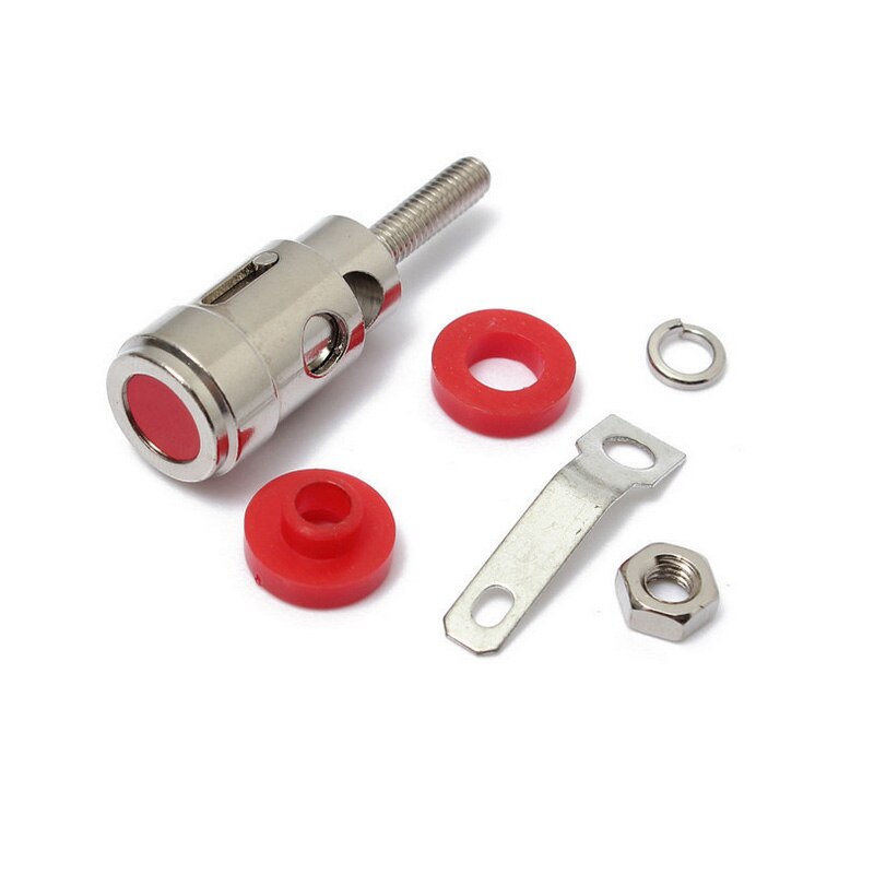 2 stk en rød og en sort 40mm lange push-type pop-up højttaler forstærker terminal selvlåsende hurtig fatning kobber nikkel