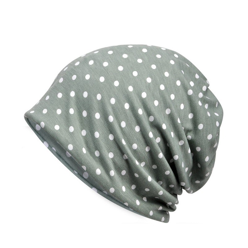 Neck Warm Sleep Yoga Headwear Hat Scarf Dot Print Casual Style Sun: Brown