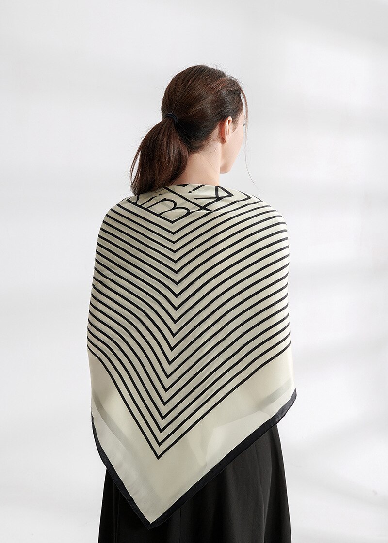 Nowe szale jedwabne/szale "geometryczne linie" waga ciężka satyna jedwabna jedwab szalik/duży szal