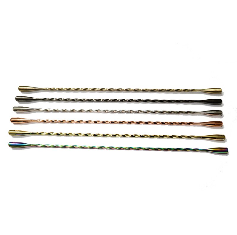 30cm Double Teardrop Stirrer Swizzle Stick 304 Stainless Steel Twisted Mixing Stirrer Bar Tool