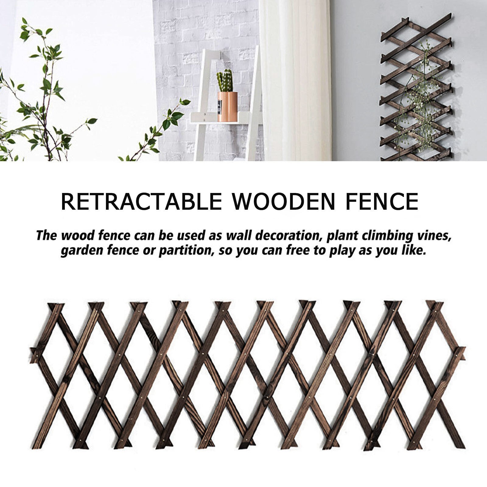 Valla extensible para decoración de jardín, enrejadas de escalada de plantas, tierra de jardín, sauce, accesorios de boda