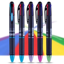 2 Stuks/Batch 4 In 1 Kleur Pen Kleurrijke Balpen Multi-purpose School Briefpapier