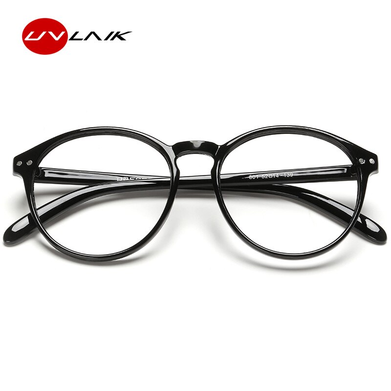 UVLAIK-Montura de lentes ópticos transparentes para hombre y mujer, anteojos redondos Retro hechos a mano, con lentes transparentes circulares