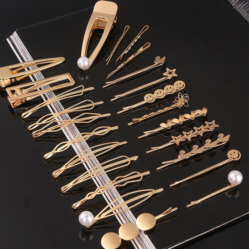 Geometrische Haarspangen, Haarspangen, Haarnadeln für Frauen und Mädchen, goldene Metall-Haarklammern, Haarschmuck, Kopfschmuck, Haarnadel, Kopfbedeckung