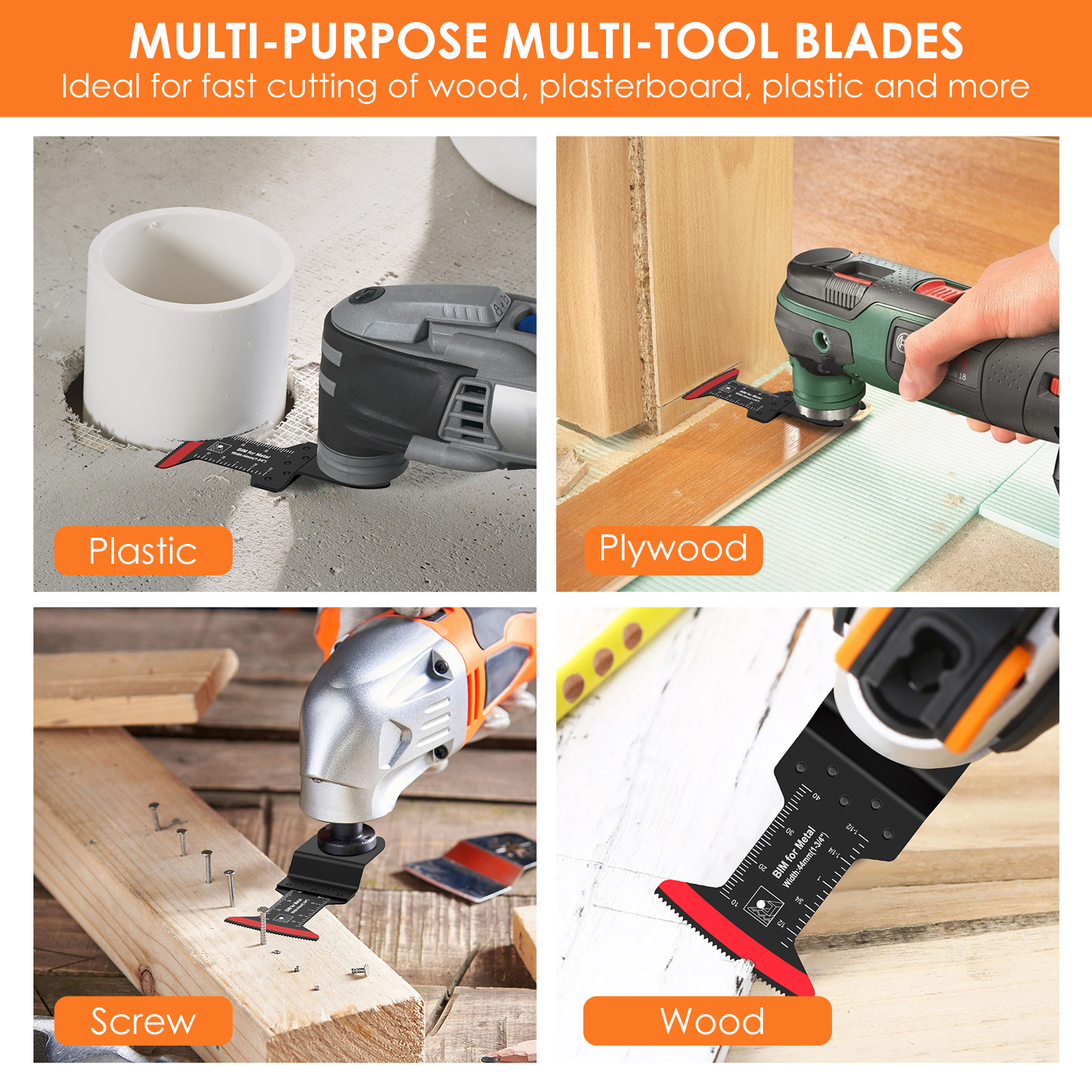 10 Stuks Bi-Metalen Oscillerende Zaagbladen Multifunctionele Oscillerende Multitool Messen Arc Edge Multitool Snijbladen Kit