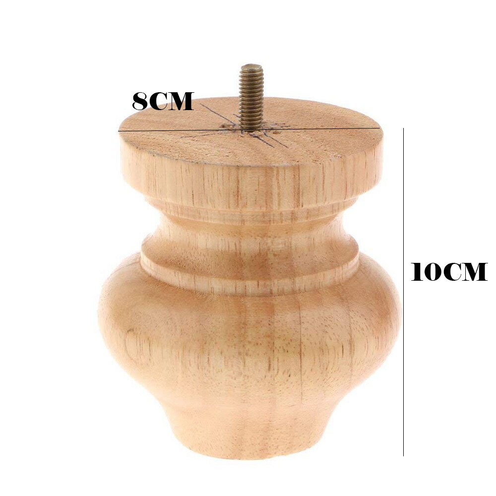 4 Stuks Zwart/Hout Cirkel Houten Meubels Benen Voor Stoel Kabinet Sofa Table Bed Voet Been Bankjes Meubilair Bescherming ronde