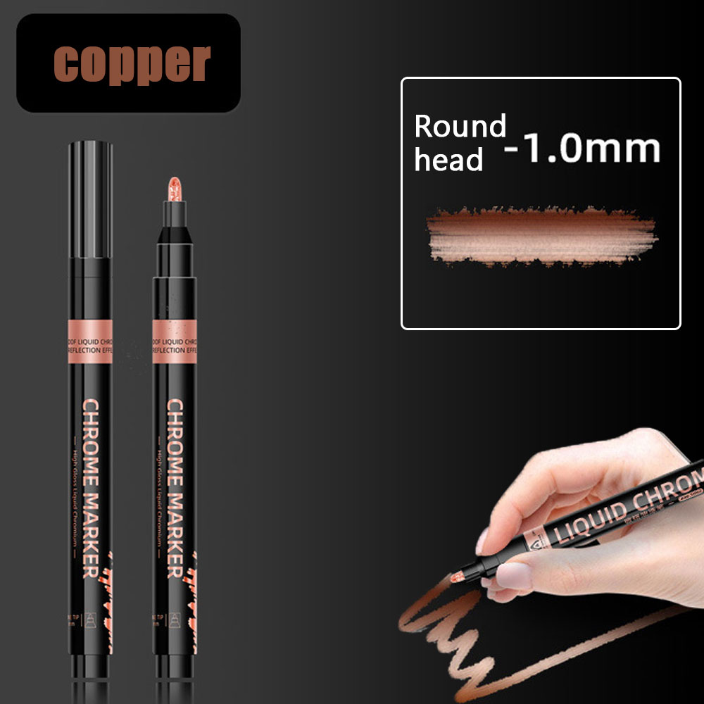 Chrom Spiegel Marker Stift 0,7mm 1mm 2mm DIY Zeichnung Farbe Stift Spiegel Marker Chrom Silber Gold Marker Auto Styling Kunst Handwerk: Weiß