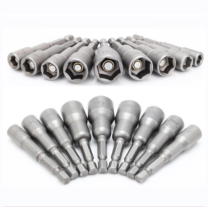 4/1 inch 6.3mm impact Socket Magnetic Nut Screwdriver hex key set Drill Bit Adapter for Power Drills Impact Drivers Socket kit