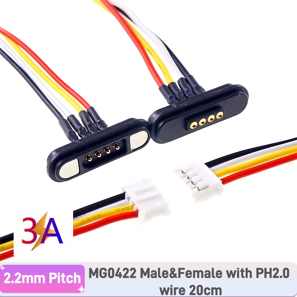 1 par 3A conector Pin Pogo magnético 2 3 4 5 6 7 8 9 11 posiciones paso 2,2 MM tira de contacto Pogopin macho hembra con resorte: Beige
