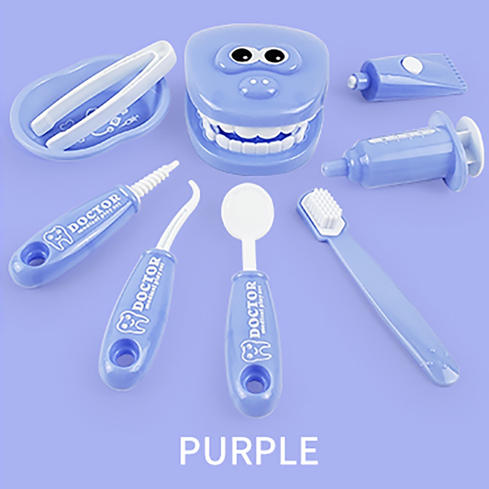 9 pçs crianças fingir jogar brinquedo dentista verificar os dentes modelo conjunto kit dentista educativo role play simulação brinquedos para crianças: 1