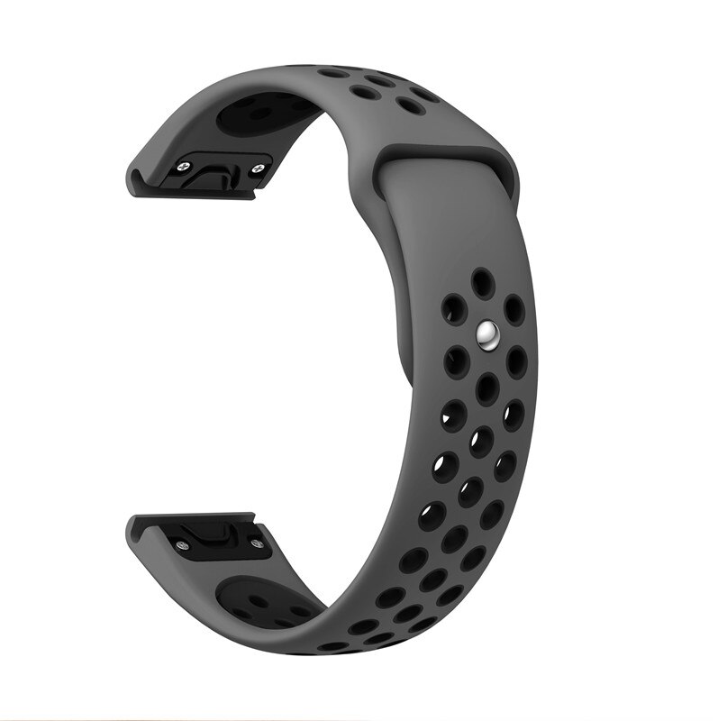 22mm Silikon Strap Quick Release Armband für Garmin Fenix 5/5 Plus/6/6Pro/Ansatz s60/Forerunner 935 Smart Uhr Sport Band: Dark gray black