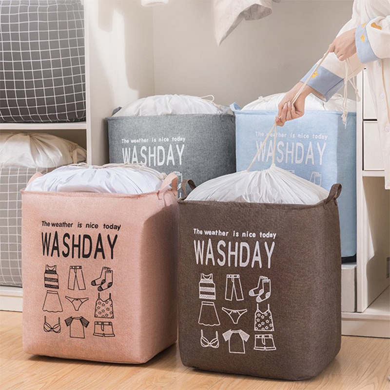 Super Large Laundry Basket 75LFoldable Storage Laundry Hamper with Drawstring Cover Water-Proof Linen Toy Clothes Storage Basket