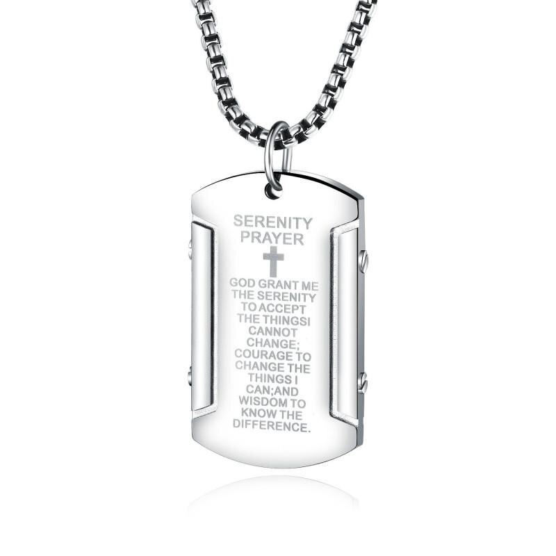 Religieuze Christian schrift sieraden mannen titanium stalen kruis Bijbel Rvs Saint Katholieke Kruisbeeld t Ketting Kruisbeeld: ss