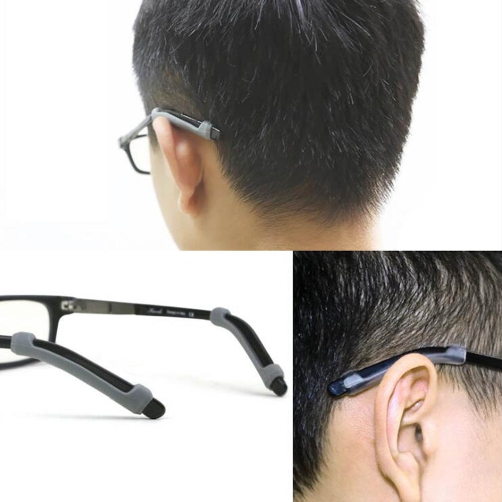 Black Glasses slip cover Anti Slip Ear Hook Eyeglass Eyewear Accessories Eye Glasses Silicone Grip Temple Tip Holder