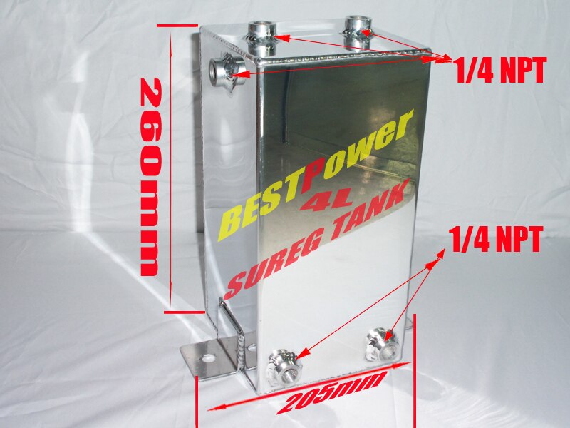 Universal Polished Aluminum Alloy 4L Fuel Water Oil Surge / Brether Tank