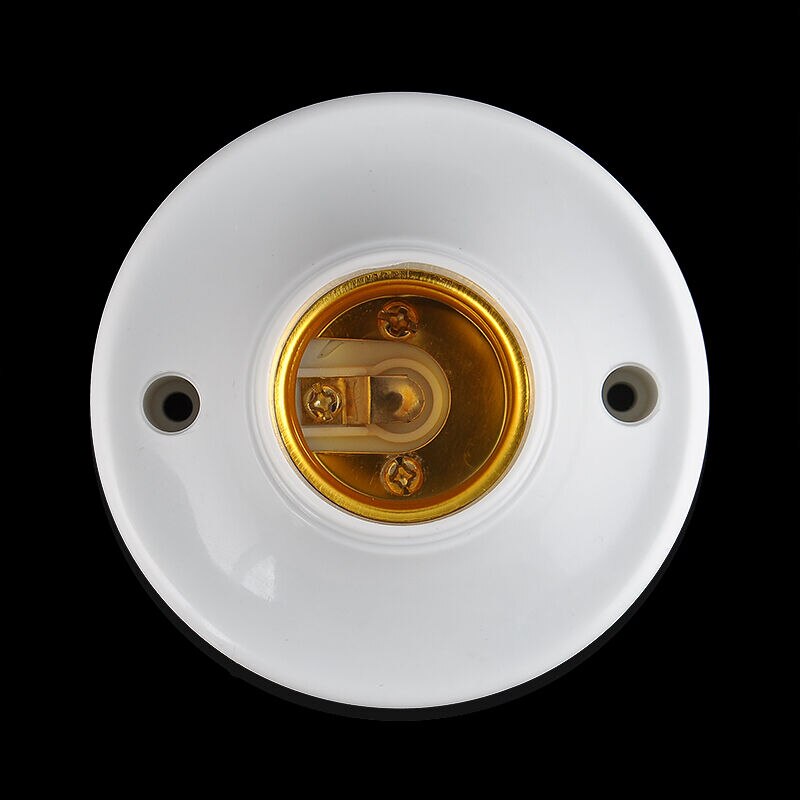 1Pcs E27 Plastic Screw Lamp Base Round Lampholder Light Bulb Socket Holder Adapter 7.7x4cm