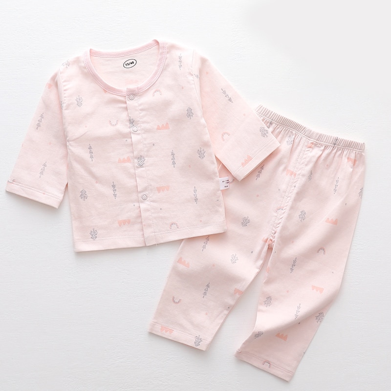 Efterårspyjamastøj til nyfødte babytøj langærmet afslappet børnetøj bb bomuld drenge piger pyjamasdragt
