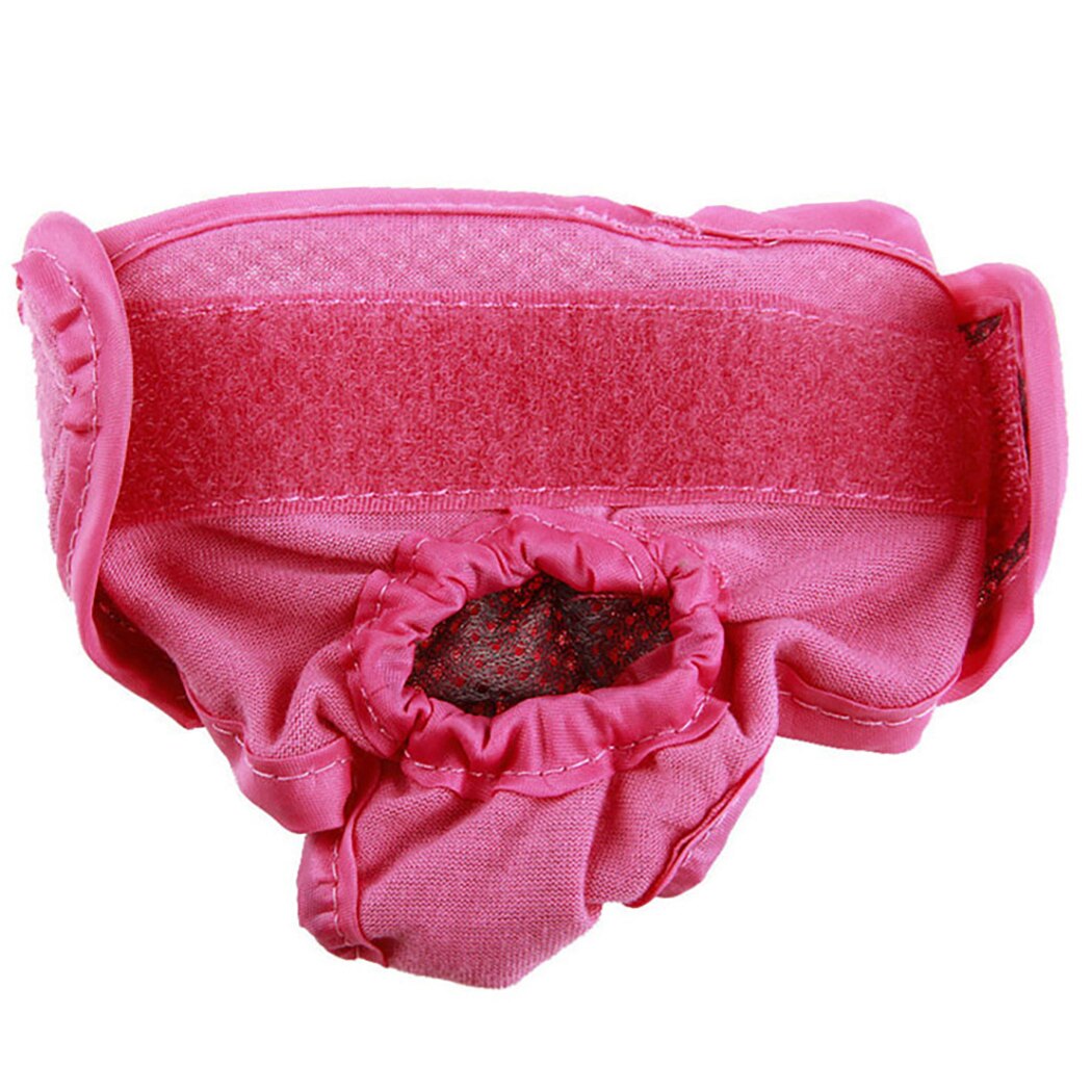 Pure Cotton Dog Diaper Reusable Adjustable Pet Diaper Dog Sanitary Pantie For Female Dogs Pet Cleaning Supplies: Pink / XS