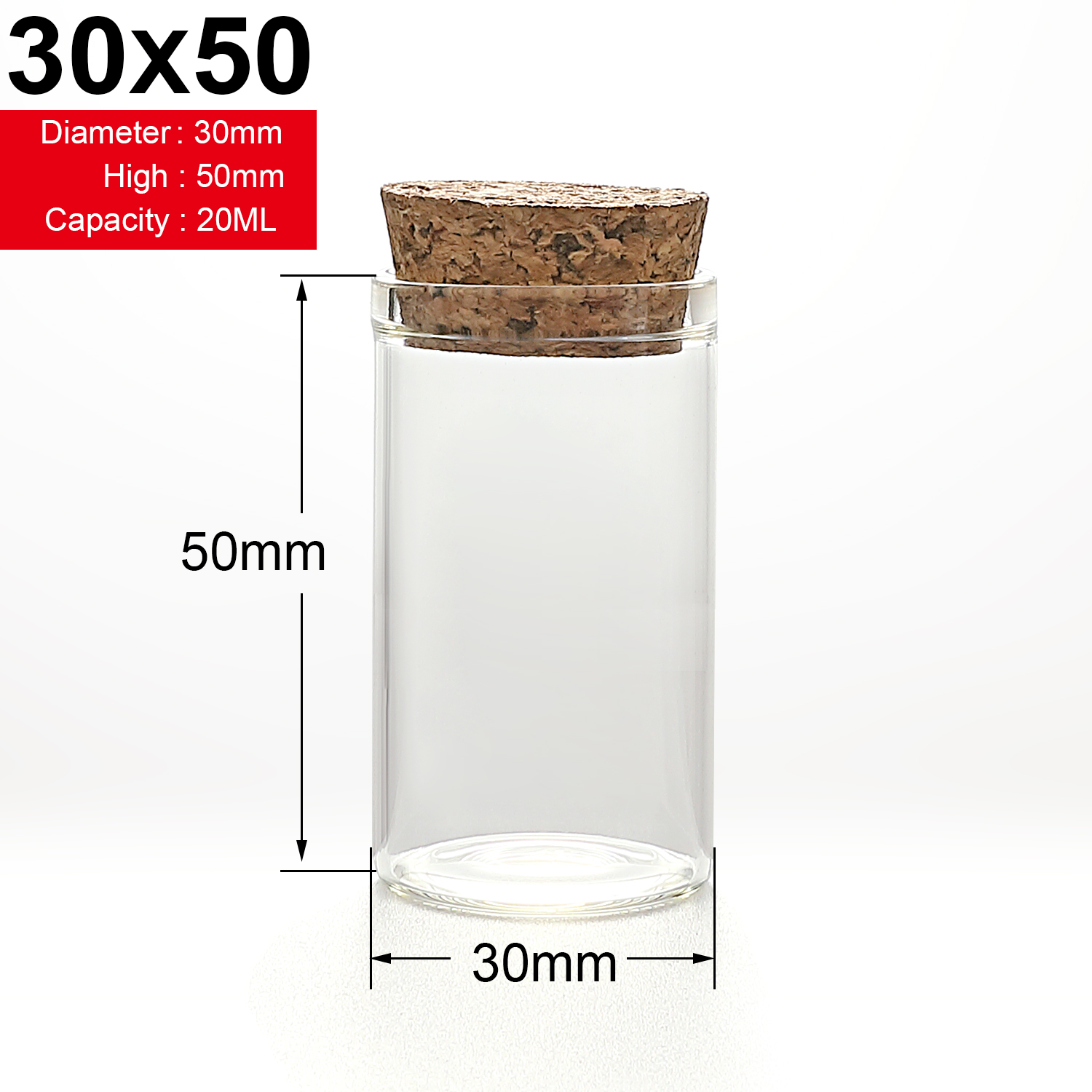 Glasflaskor med kork hantverk flaskor burkar bröllop 15ml 20ml 25ml 30ml tomma burkar behållare flaskor 10 st