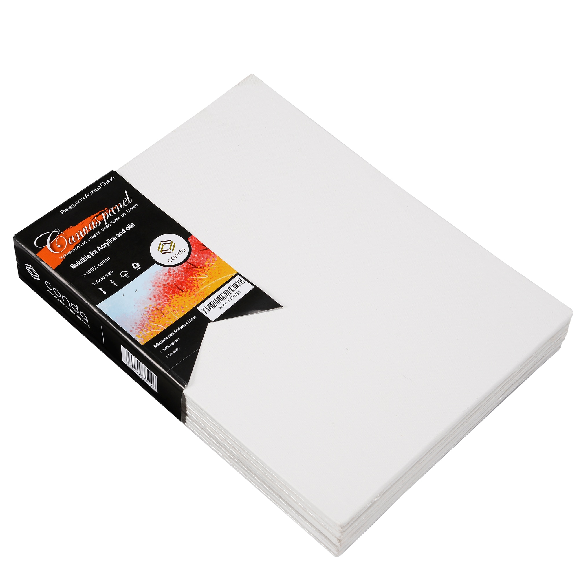 CONDA 9*12inch Canvas Panels Pack of 12 Artist Acid Free Canvas Board Oil Painting Board Art Supplies