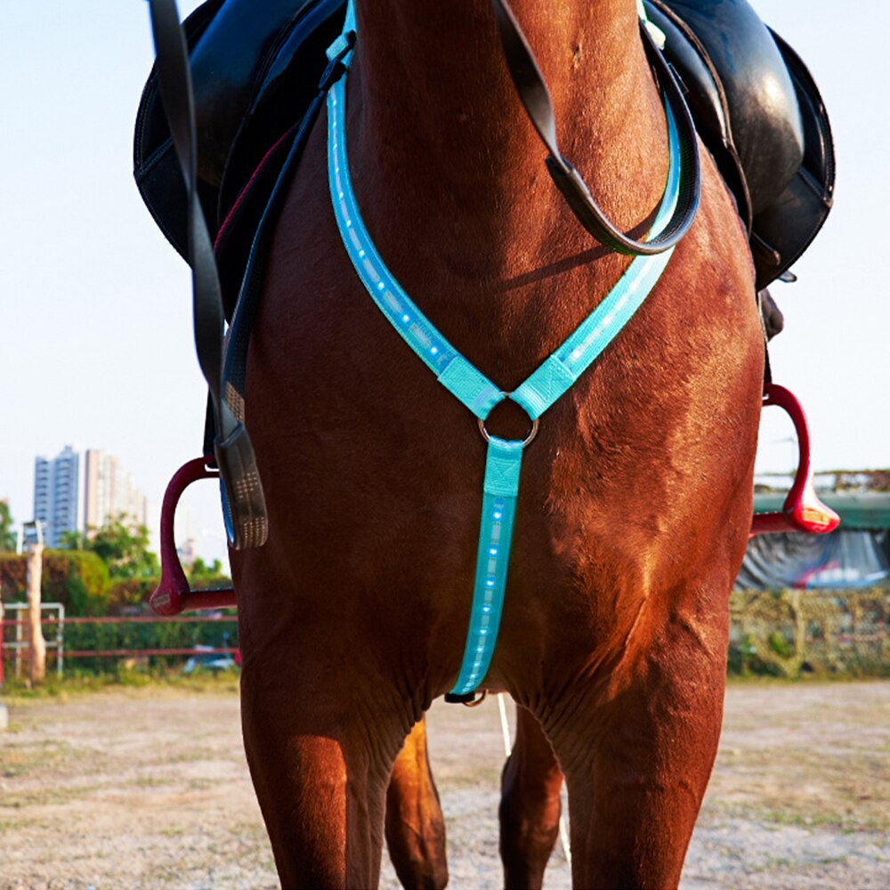 Cintura pettorale per cavalli alta visibilità LED colletto per pettorale per cavalli puntine per cintura per cavallo attrezzatura per equitazione equitazione