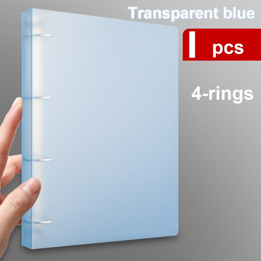 A4 2 4 D Ringband Organisator Clear Map Documenten Transparantie Hervulbare Fotoalbum Cover Photocards Ring Notebook Tekening: 4ring clear blue