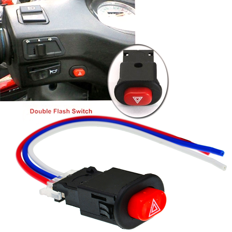 interruptor de luz de peligro de motocicleta doble advertencia intermitente interruptor de señal de emergencia motocicleta vehículo eléctrico Aviso modificado