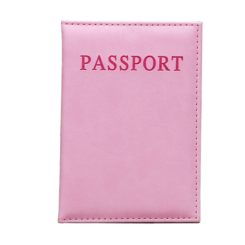 2022 1Pc Pu Vrouwen Paspoorthouder Paar Modellen Meisjes Reizen Paspoort Cover Unisex Kaart Case Man kaarthouder: Pink
