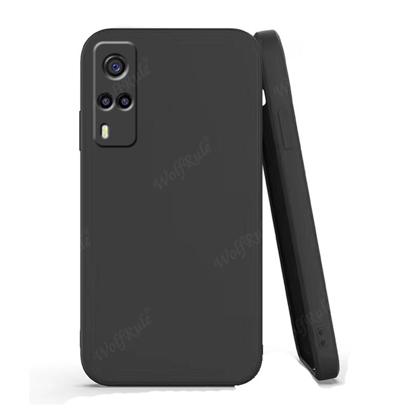 Para capa vivo y53s caso para vivo y53s capas silicone à prova de choque pára armadura volta tpu capa macia para vivo y53s 4g fundas 6.58&quot;: Preto