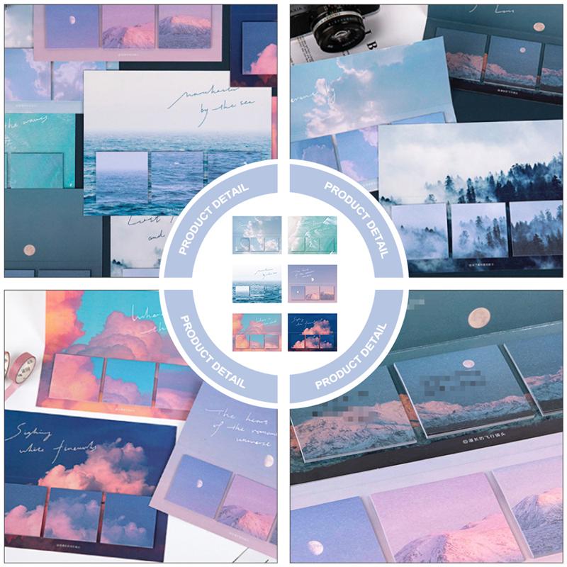 360pcs Natural Scenery Pattern Post Memo Practical Post Memo Sticky Notes Sticky Pad Post-it Note for School Home