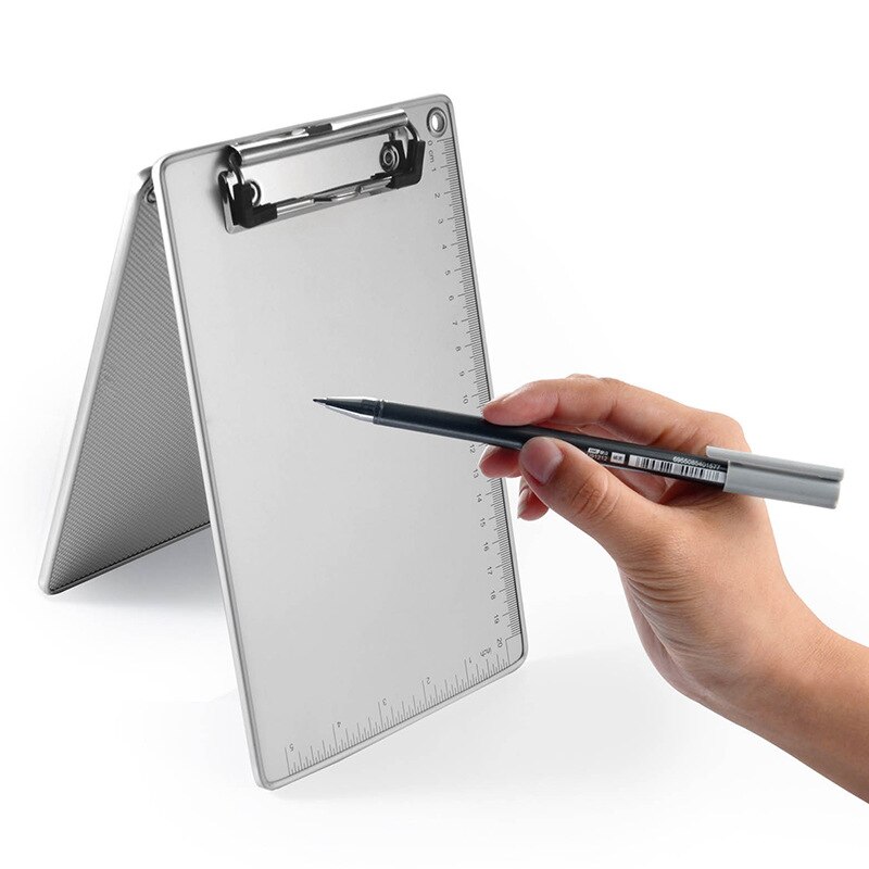 A4/A5 Metal Writing Board Clipboard File Folder for Documents File Clip With Ruler Aluminum Writing Pad School Office Stationery: A4