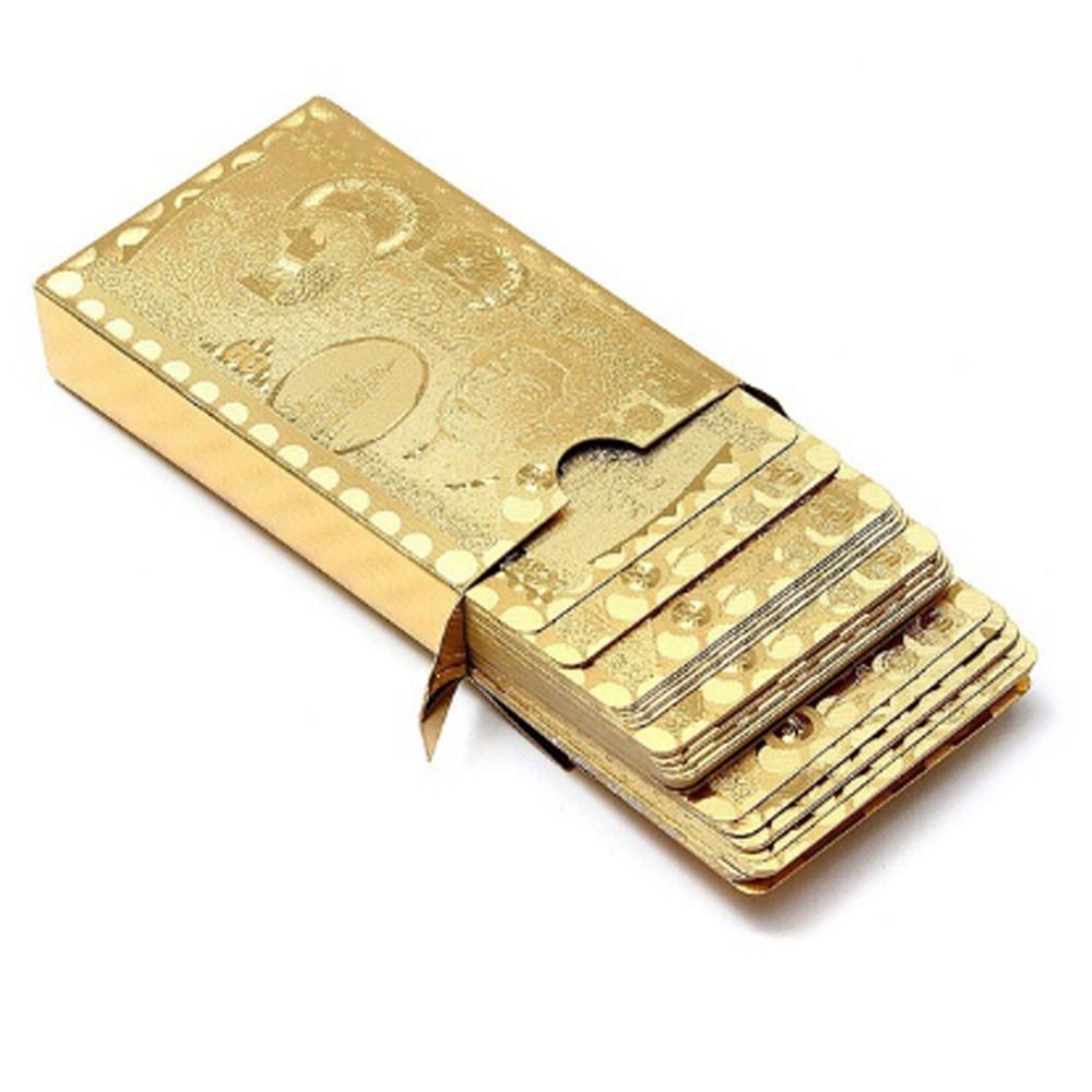 24K Gold Foil Playing Cards Poker Game Deck Gold F Vicedeal