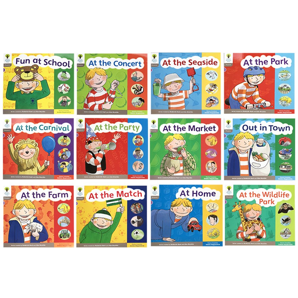 12 livros/conjunto oxford leitura nível da árvore 1 inglês graduado leitura história imagem livros inglês livro de aprendizagem livros educativos folhetos