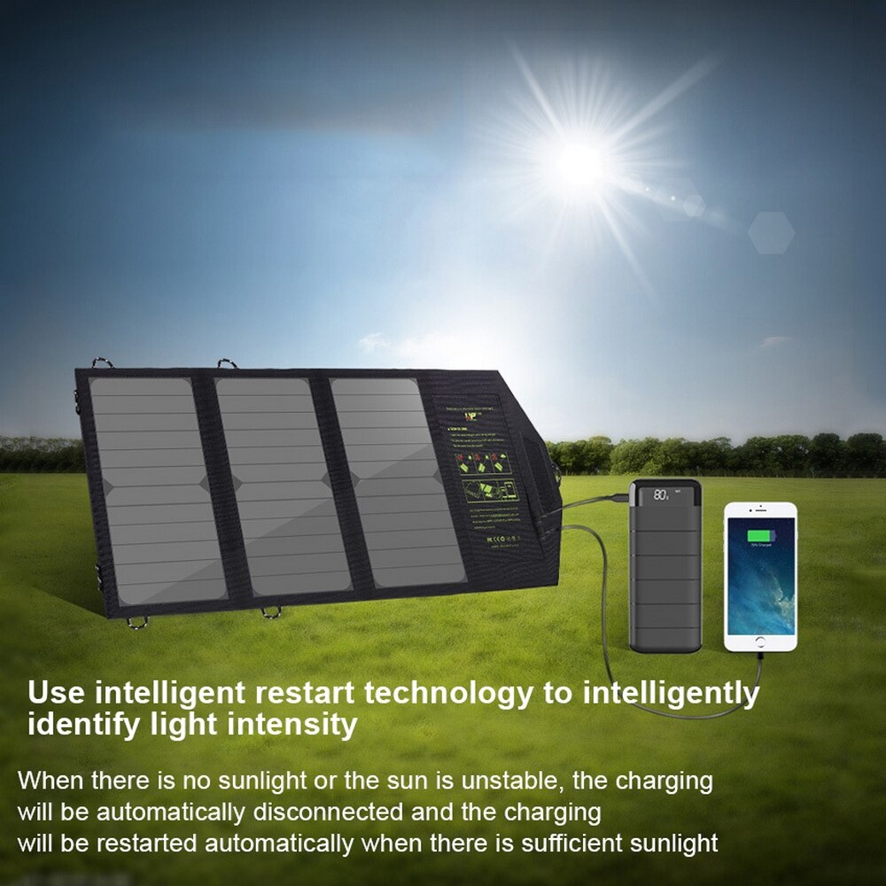 5V21W Draagbare Telefoon Oplader Solar Charge Dual Usb-uitgang Mobiele Telefoon Oplader Voor Iphone Samsung Smartphone