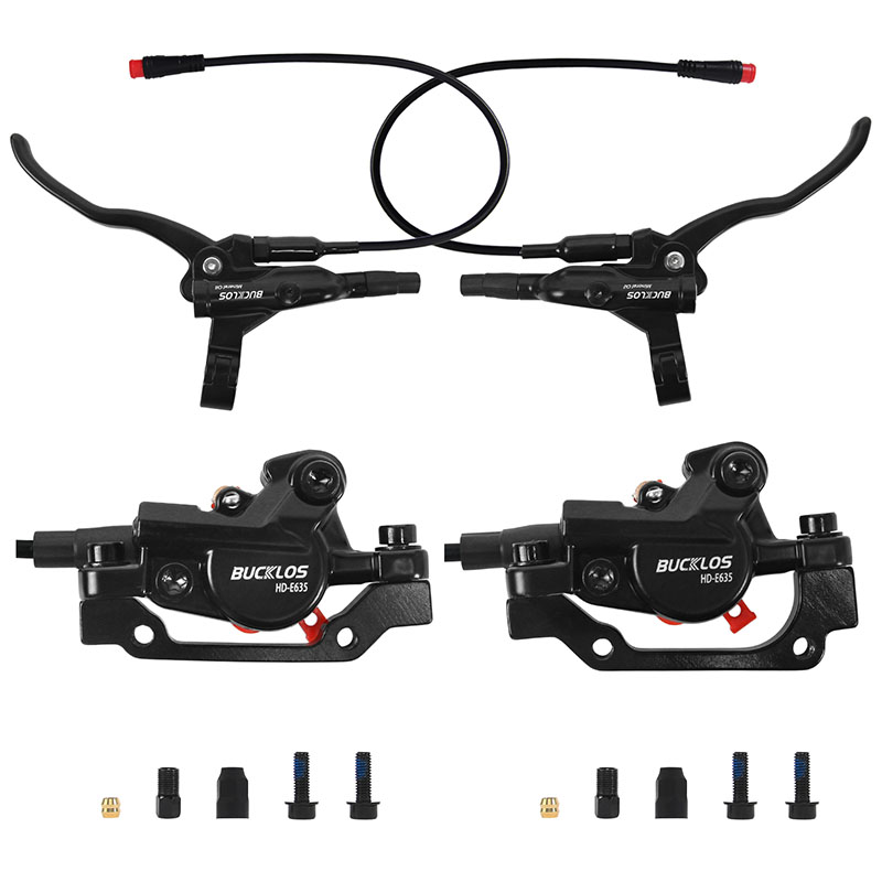 BUCKLOS HD-E635 Scooter Brakes Set Power Off E-Bike Hydraulic Disc Brake Set 160mm Folding Bike Hydraulic Brakes Kit