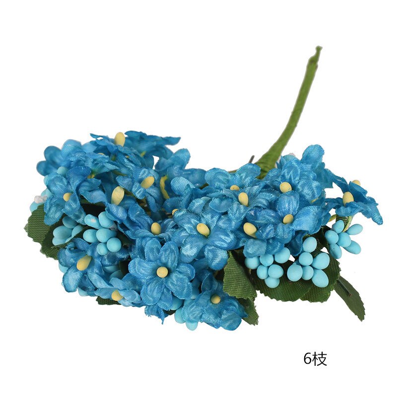 8/10/12/90/144 pièces bleu mixte hybride fleur cerise étamine baies Bundle bricolage gâteau noël mariage boîte guirlande déco: Style 16