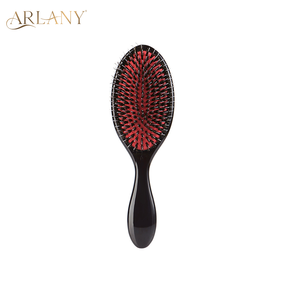 ARLANY-cepillo de pelo con cerdas de jabalí, peine de masaje, herramienta de Peinado, accesorios de salón de belleza, herramienta para extensiones de cabello de peluquería: Negro