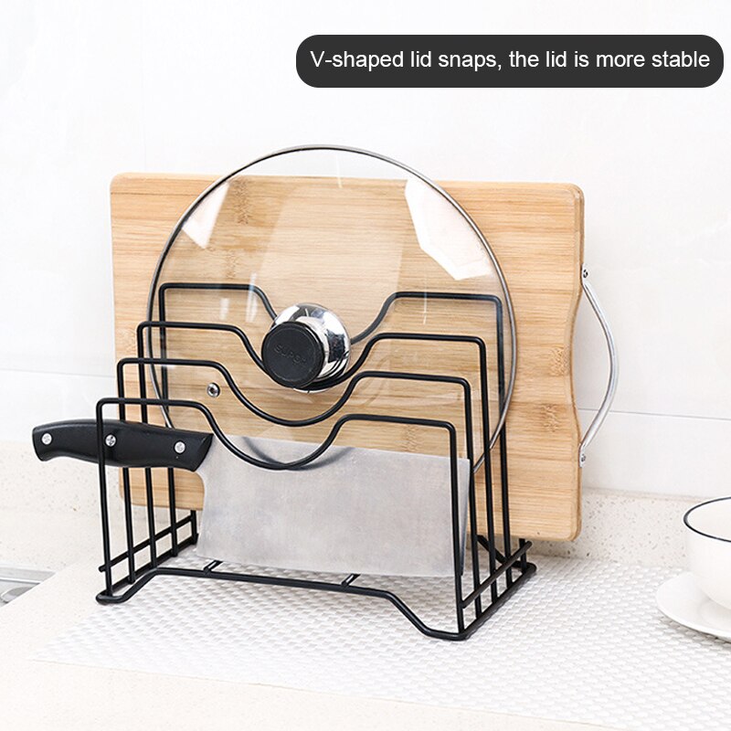 Multifunctional Pot Lid Holder Lid Organizer Metal Pot Lid Rack Storage Pan Lid Cover Cabinet Pantry Holder Rack Organizer