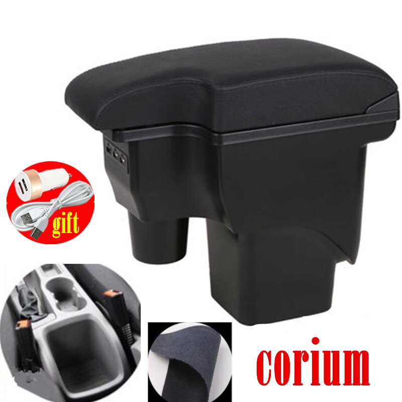 Für Ford Fokus 2 armlehne Kasten mk2 Auto zubehör nterior nachrüsten teile Ford Fokus 2 Auto Armlehne Kasten Zentrum Speicher Kasten USB: Schwarz Linie corium
