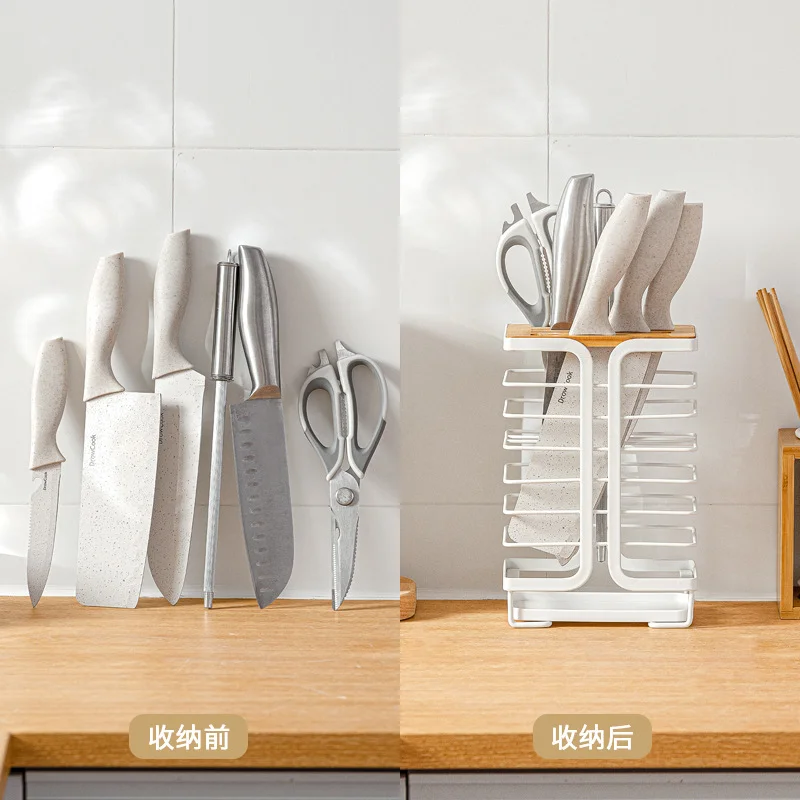 Keukenmessenhouder Rvs Mesh Mesh Metaal Utility Paring Mes Block Organizer Multifunctionele Messenrek Accessoires